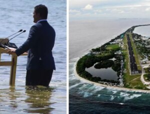 Ada ülkesi Tuvalu su seviyelerinin yükselmesi nedeniyle suya gömülme riskiyle karşı karşıya