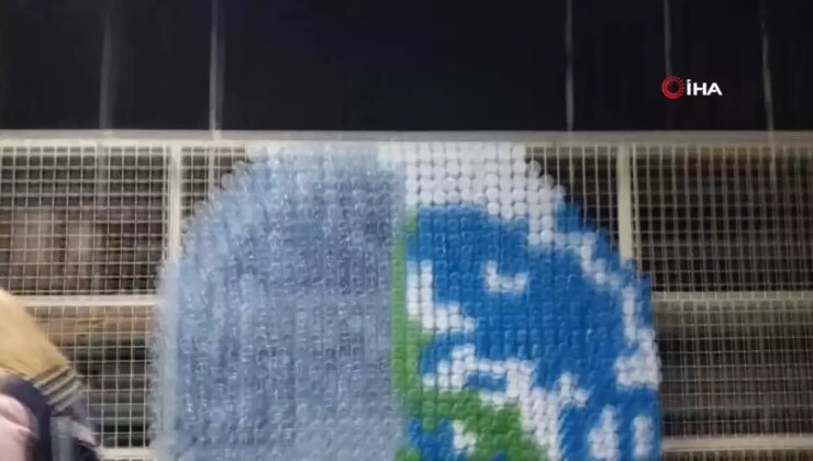 Doğadan Toplanan Pet Şişelerle Dünya Haritası Yapıldı