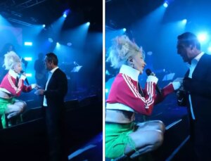 Ali Koç sahneye çıktı, Hande Yener’le şarkı söyledi