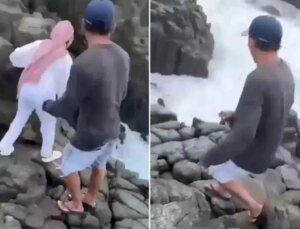 Genç kız, kayalıklarda fotoğraf çektirdiği sırada dev dalgaların kurbanı oldu