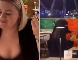 Burkalı kadın, kocası ile yemek yediği sırada taciz edildi