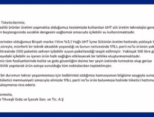 Danone’den Uyarı: Birşah Süt Paketlerinde Su Tespit Edildi