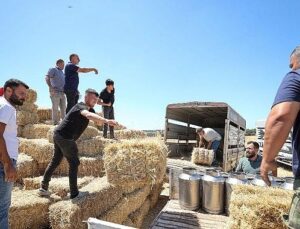 Buca Belediyesi’nden hayvancılık yapan köylülere saman balyası dayanağı