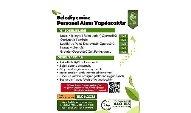 İnegöl Belediyesi 5 Farklı Alanda İşçi Alımı Yapacak