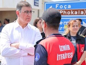 Lider Tugay Foça’da yangın bölgesinde