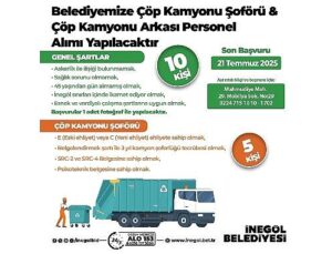 İnegöl Belediyesi 15 İşçi Alacak
