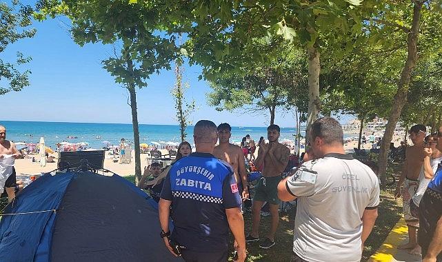 Kandıra kıyılarında çadır kontrolü