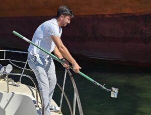 Büyükşehir’den denizi kirleten gemiye suçüstü