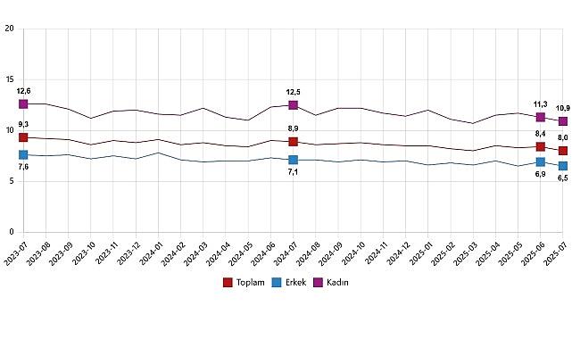 İşgücü İstatistikleri, Temmuz 2025