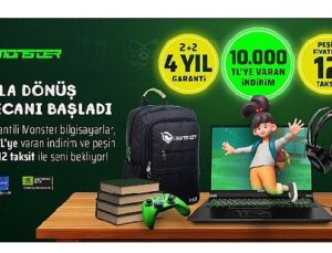 Monster’dan eşsiz okula dönüş kampanyası Okula dönüş kampanyası başladı: 4 yıllık garanti ve 10 bin TL’ye varan indirim