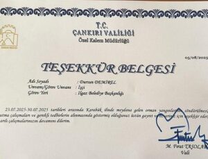 Yeşil Vatanın Bekçilerine Teşekkür Dokümanları Takdim Edildi