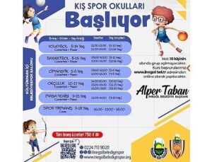 İnegöl Belediyesi Kış Spor Okullarında Kayıtlar Devam Ediyor