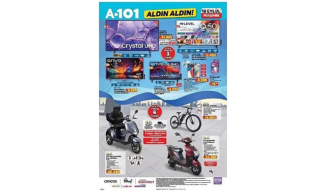 Yeni Jenerasyon Mobilite Eserleri 18 Eylül’de A101 Mağazalarında