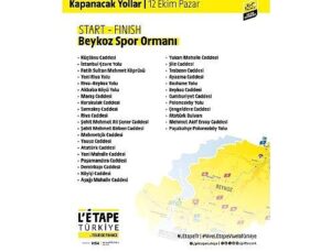 12 Ekim 2025 Pazar Günü L’Étape Türkiye by Tour de France Bisiklet Yarışı nedeni ile İstanbul’da yol kapanışları ve trafik düzenlemeleri