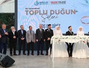 Bağcılar’da 8 çift, Ticaret Bakanı Ömer Bolat’ın şahitliğinde evlendi