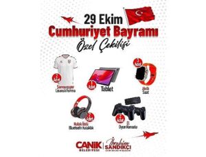 Canik Belediyesi’nin düzenlediği 29 Ekim Cumhuriyet Bayramı özel çekilişiyle vatandaşlar armağanlarla buluşuyor.