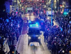 Mass protests in the central German town of Giessen against new AfD youth group