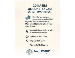 Milas Belediyesi’nden Çocuk Hakları Gününde Manalı Aktiflik