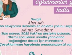 SOBE’den Öğretmenler Günü’ne Özel Hediye Sertifikası