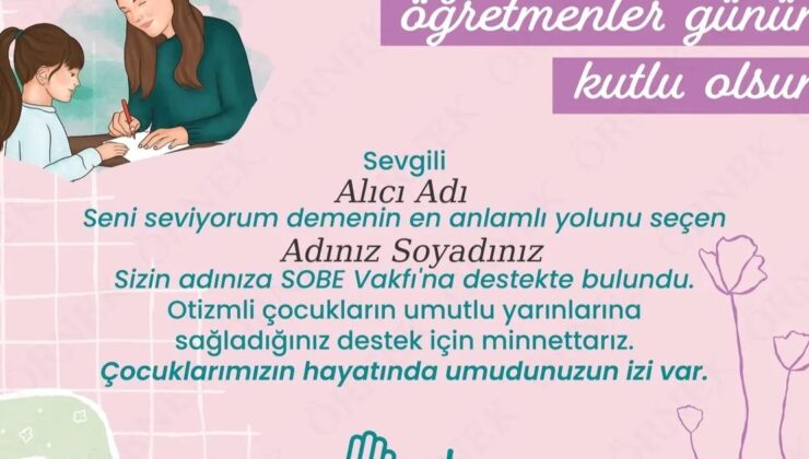 SOBE’den Öğretmenler Günü’ne Özel Hediye Sertifikası