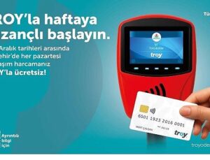 TROY Logolu Temassız Kartlarla Yapılan Birinci Ulaşım Ödemesi Fiyatsız