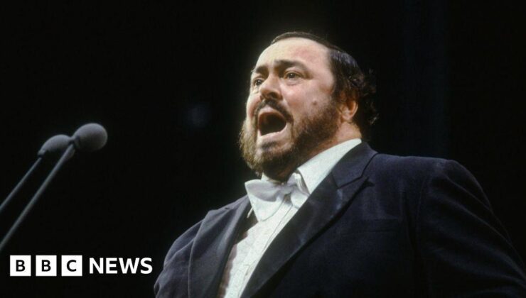 Italian town freezes Pavarotti statue knee-deep in Christmas ice rink, angering widow