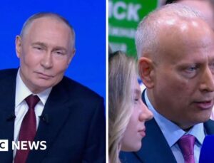 Steve Rosenberg: Was Putin’s response to my question about war in Europe an olive branch?