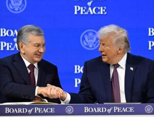 Uzbek President Mirziyoyev signs Board of Peace charter, holds talks in Davos