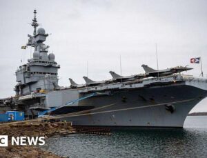Drone jammed near French aircraft carrier was probably Russian, says Sweden