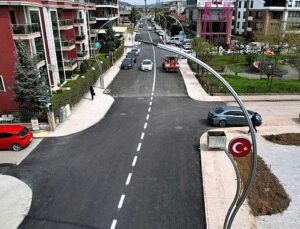 Şehit Ergün Köncü Caddesi’nde yol çizgileri çekildi