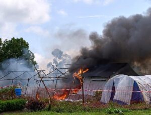 Furious crowd torches Ebola hospital tents in DR Congo
