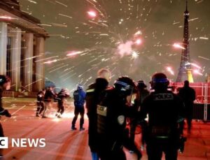 Paris disturbances and 127 arrests mar PSG’s Uefa Champions League victory