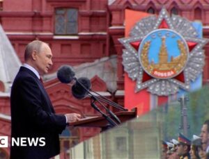Putin denounces Nato at scaled back Victory Day parade