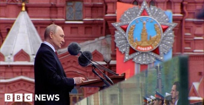 Putin denounces Nato at scaled back Victory Day parade