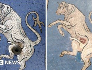 Italians bemused by Milan bull mosaic restoration