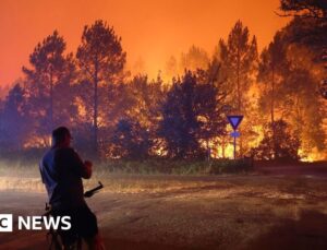 Around 12,000 people evacuated in France fires