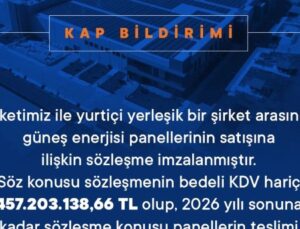 Kalyon PV’den 457 Milyon TL’lik Güneş Paneli Satış Anlaşması