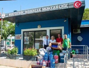 ‘Mavi Kapak’ kampanyasına muhtarlardan 550 kilogramlık takviye