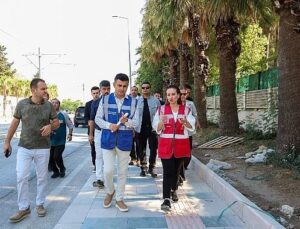 Lider Vekili Özdemir kaldırım ve etraf düzenleme çalışmalarını yerinde inceledi